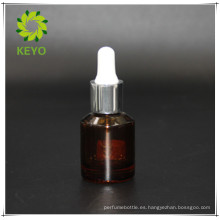 Botella cosmética del dropper de cristal del aceite esencial del aceite esencial de la barba 15ml
